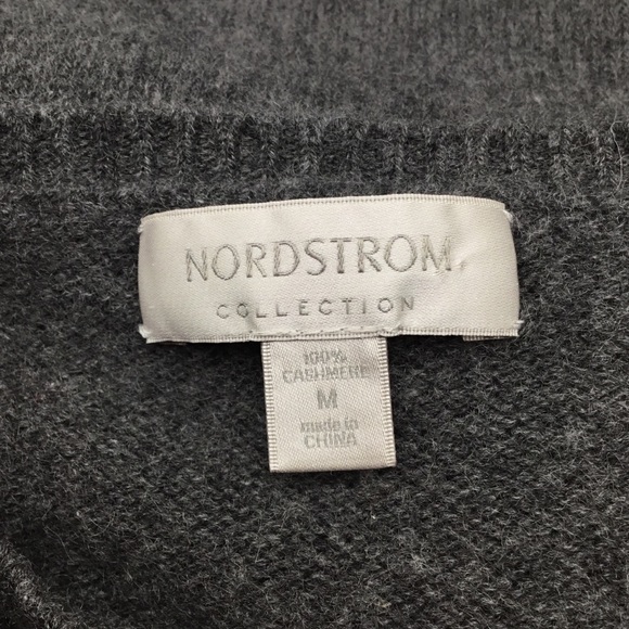 Nordstrom’s Cashmere Crew Neck Sweater Bell Sleeves Gray - Picture 7 of 8